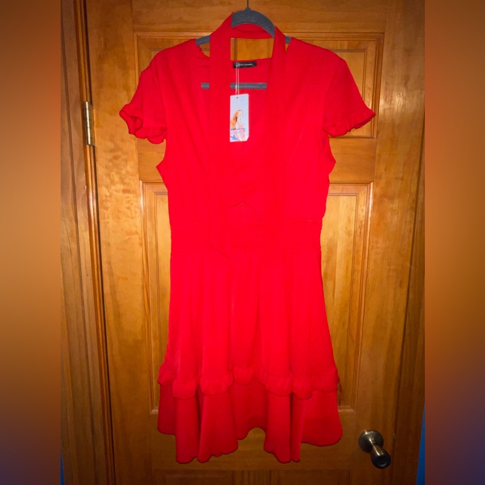 Red short dress